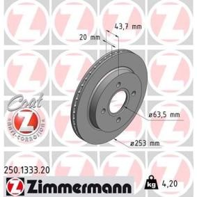 Bremsscheibe 250.1333.20 von ZIMMERMANN günstig für 41,34 € online kaufen