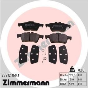Köp Bromsbelägg av ZIMMERMANN 25212.160.1 till det låga priset 590,97 kr