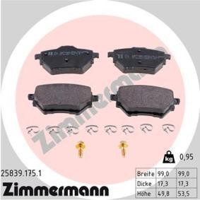 Achetez des Plaquettes de frein ZIMMERMANN 25839.175.1 à prix pour 43,68 €