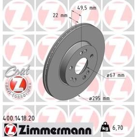 Bremsscheibe 400.1418.20 von ZIMMERMANN günstig für 60,43 € online kaufen