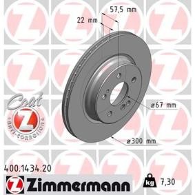Bremsscheibe 400.1434.20 von ZIMMERMANN günstig für 74,60 € online kaufen