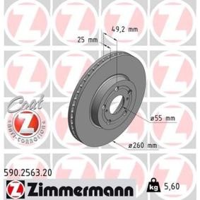 Bremsscheibe 590.2563.20 von ZIMMERMANN günstig für 47,42 € online kaufen