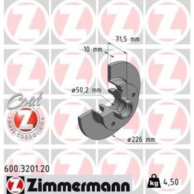 Køb Bremseskive af ZIMMERMANN 600.3201.20 til den lave pris 396,69 DKK