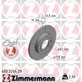 Bremsscheibe 600.3204.20 von ZIMMERMANN günstig für 26,59 € online kaufen