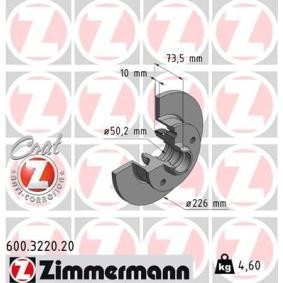 Köp Bromsskiva av ZIMMERMANN 600.3220.20 till det låga priset 710,44 kr