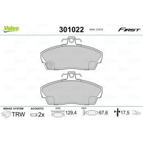 Achetez des Plaquettes de frein VALEO 301022 à prix pour 22,19 €