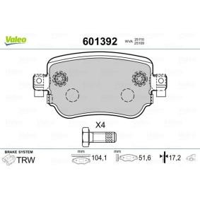 Achetez des Plaquettes de frein VALEO 601392 à prix pour 38,09 €