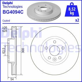 Achetez des Disque de frein DELPHI BG4094C à prix pour 56,65 €