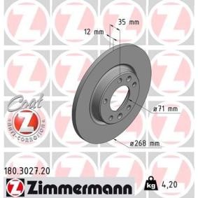 Achetez des Disque de frein ZIMMERMANN 180.3027.20 à prix pour 44,14 €