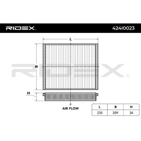 Compre Filtro, ar do habitáculo da RIDEX 424I0023 a um preço baixo por 7,12 €