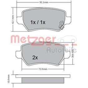 Achetez des Plaquettes de frein METZGER 1170004 à prix pour 22,30 €