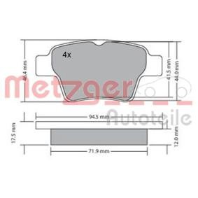Achetez des Plaquettes de frein METZGER 1170198 à prix pour 16,62 €