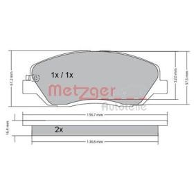Køb Bremseklodser af METZGER 1170205 til den lave pris 280,45 DKK