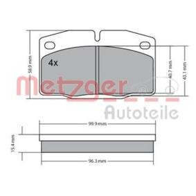 Achetez des Plaquettes de frein METZGER 1170234 à prix pour 17,55 €