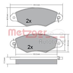 Achetez des Plaquettes de frein METZGER 1170330 à prix pour 26,17 €