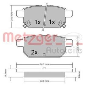 Achetez des Plaquettes de frein METZGER 1170360 à prix pour 42,16 €