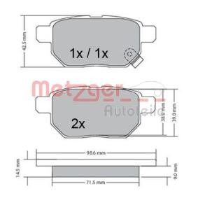 Acquista Kit pastiglie freni da METZGER 1170444 a buon mercato per soli 31,16 €