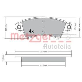Achetez des Plaquettes de frein METZGER 1170499 à prix pour 23,90 €
