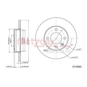 Achetez des Disque de frein METZGER 6110060 à prix pour 32,73 €