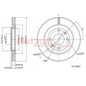 Achetez des Disque de frein METZGER 6110067 à prix pour 47,09 €