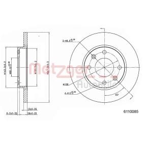 Achetez des Disque de frein METZGER 6110085 à prix pour 28,93 €