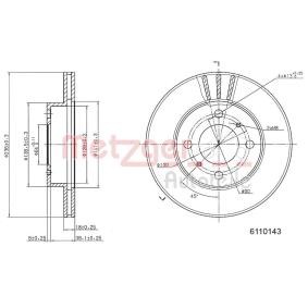 Comprar Disco de freno de METZGER 6110143 a bajo precio de 24,02 €