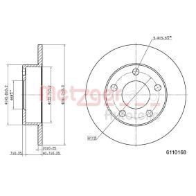 Achetez des Disque de frein METZGER 6110168 à prix pour 19,57 €