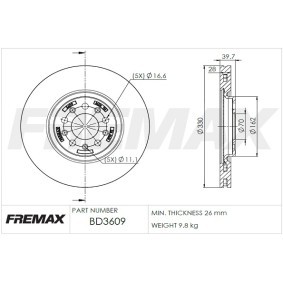 Comprar Disco de freno de FREMAX BD-3609 a bajo precio de 115,17 €