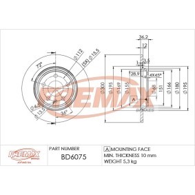 Acquista Disco freno da FREMAX BD-6075 a buon mercato per soli 78,25 €