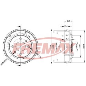 Bremstrommel BD-9680 für ABARTH