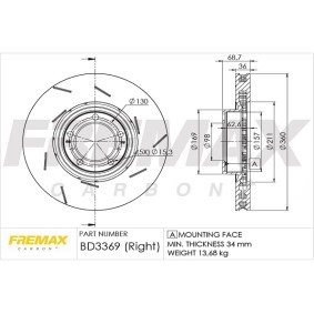 Comprar Disco de freno de FREMAX BD-3369 a bajo precio de 118,96 €
