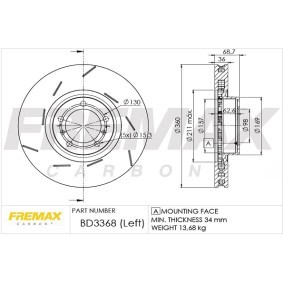 Comprar Disco de freno de FREMAX BD-3368 a bajo precio de 118,96 €