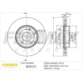 Comprar Disco de freno de FREMAX BD-0121 a bajo precio de 107,16 €