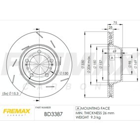 Comprar Disco de freno de FREMAX BD-3387 a bajo precio de 128,21 €