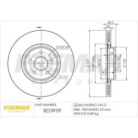 Comprar Disco de freno de FREMAX BD-3959 a bajo precio de 59,75 €