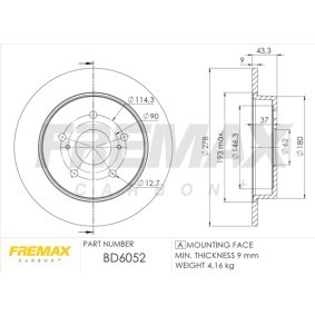 Acquista Disco freno da FREMAX BD-6052 a buon mercato per soli 73,59 €
