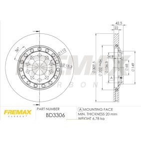 Comprar Disco de freno de FREMAX BD-3306 a bajo precio de 114,21 €