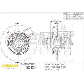 Bremsscheibe BD-4034 für DS