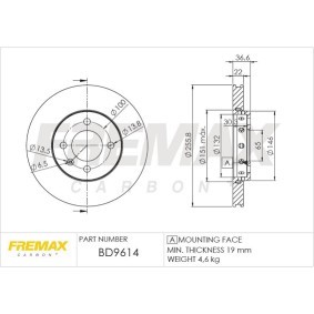 Bremsscheibe BD-9614 für SKODA