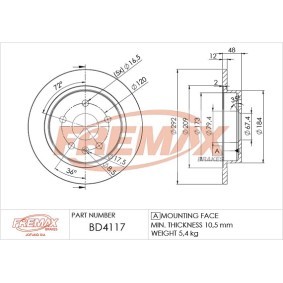 Comprar Disco de freno de FREMAX BD-4117 a bajo precio de 80,03 €