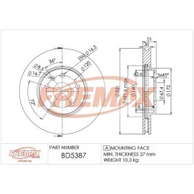 Comprar Disco de freno de FREMAX BD-5387 a bajo precio de 132,17 €