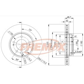 Comprar Disco de freno de FREMAX BD-3327 a bajo precio de 66,71 €