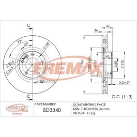 Comprar Disco de freno de FREMAX BD-3340 a bajo precio de 122,64 €