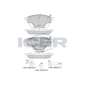 Achetez des Plaquettes de frein ICER 182161 à prix pour 50,92 €