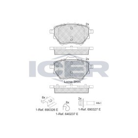 Achetez des Plaquettes de frein ICER 182162 à prix pour 33,64 €