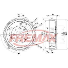 Bremstrommel BD-3043 für OPEL