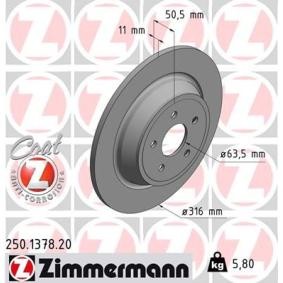 Bremsscheibe 250.1378.20 von ZIMMERMANN günstig für 56,05 € online kaufen