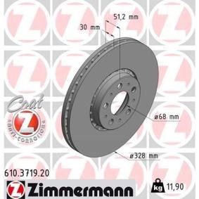 Bremsscheibe 610.3719.20 von ZIMMERMANN günstig für 84,90 € online kaufen