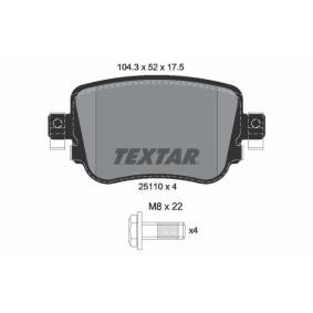 Acquista Kit pastiglie freni da TEXTAR 2511003 a buon mercato per soli 42,82 €