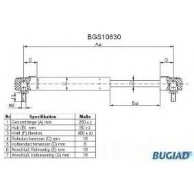 Compre Mola pneumática, capot do motor da BUGIAD BGS10630 a um preço baixo por 14,24 €